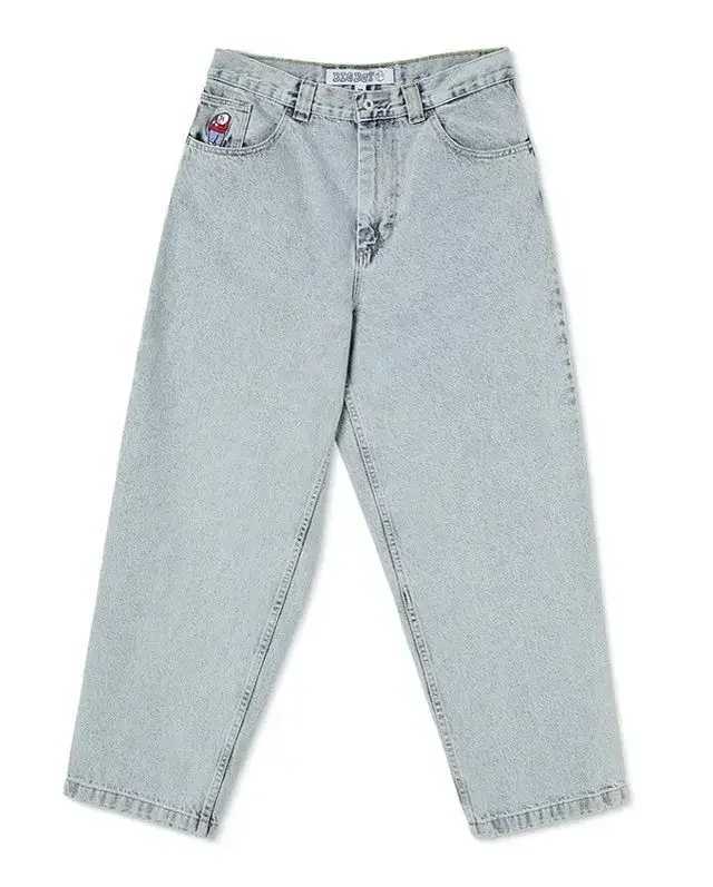 Polar Big Boy Blue Baggy Jeans Embroidery Jeans Y2K Pants Streetwear Gothic Cartoon Retro Punk Rock High Waist Wide Trouser X250220