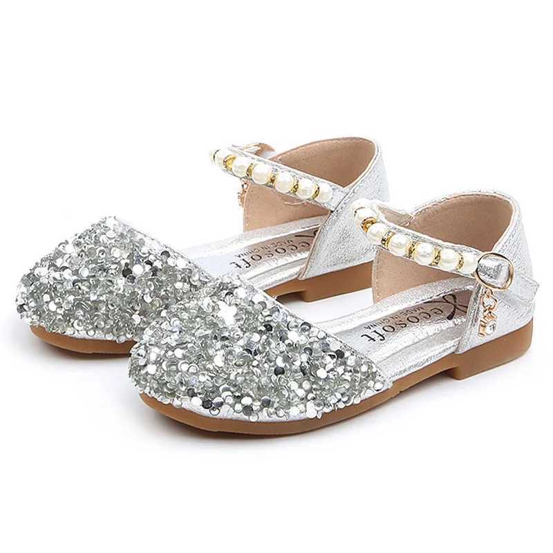 Princess Girl Party Shoes Student Apartment Childrens Shoes Pearl sequin Sandals Childrens Performance Shoes CSH1218 X250220