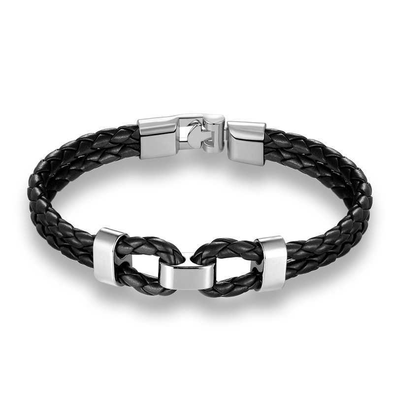 Charm Bracelets Popular woven leather rope bracelet simple leather bracelet H25220