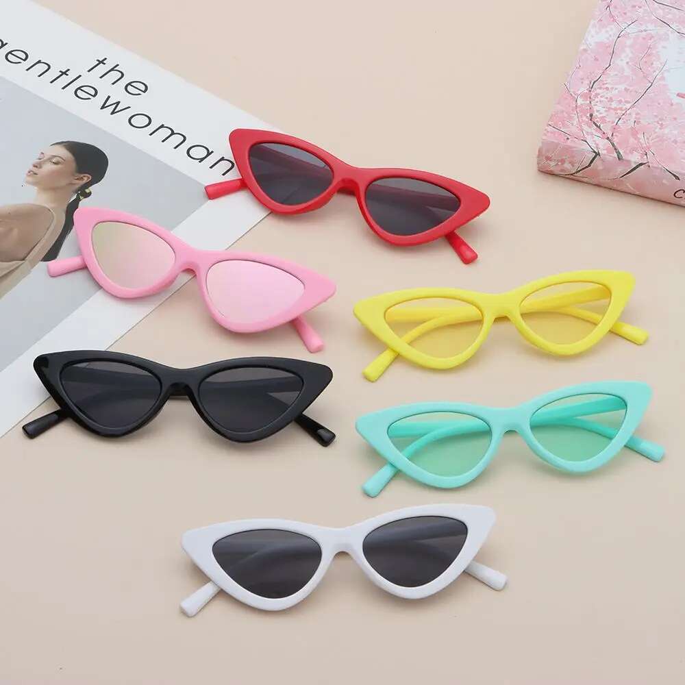 Ddmyshoesvip Vintage New Cat Eye Kids Sunglasses Boys Girls Small Triangle Frame Gift Sun Glasses Children