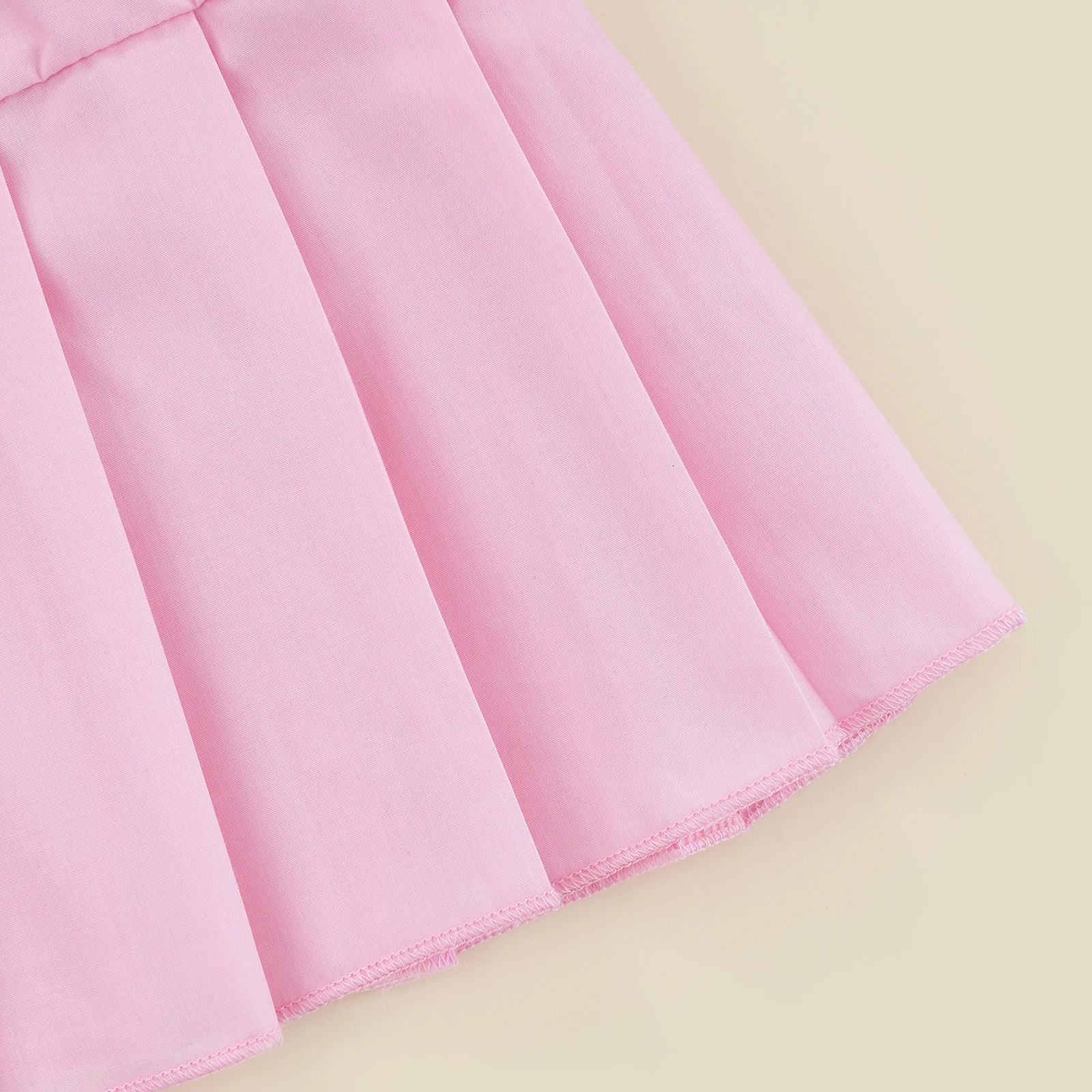 2Pcs Baby Girls Summer Outfits Patchwork Lapel Buttons Sleeveless Tank Tops Pleated Skirt Set for Kids 2-7 Years 250219