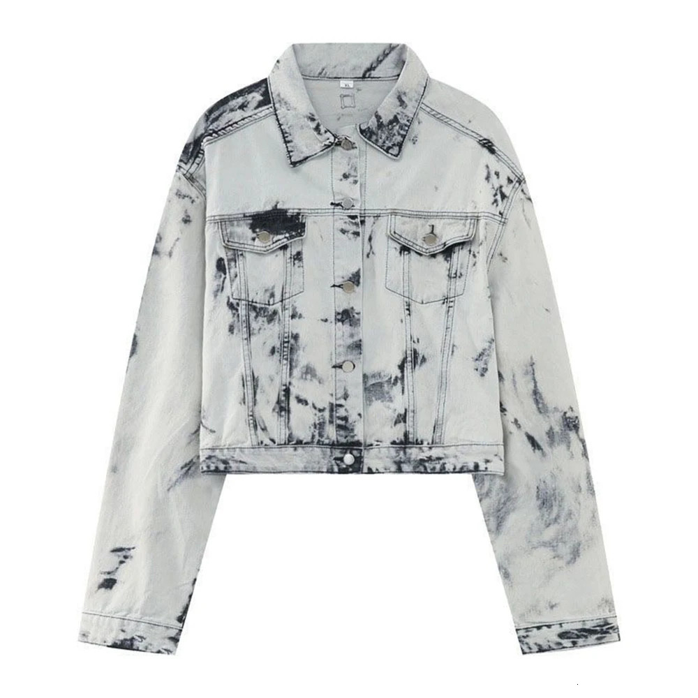 Mens Denim Y2k Tie-Dye Jacket Trousers Spring Streetwear Fashion Trends Youth Campus Performance Sets MenS Clothing 250220