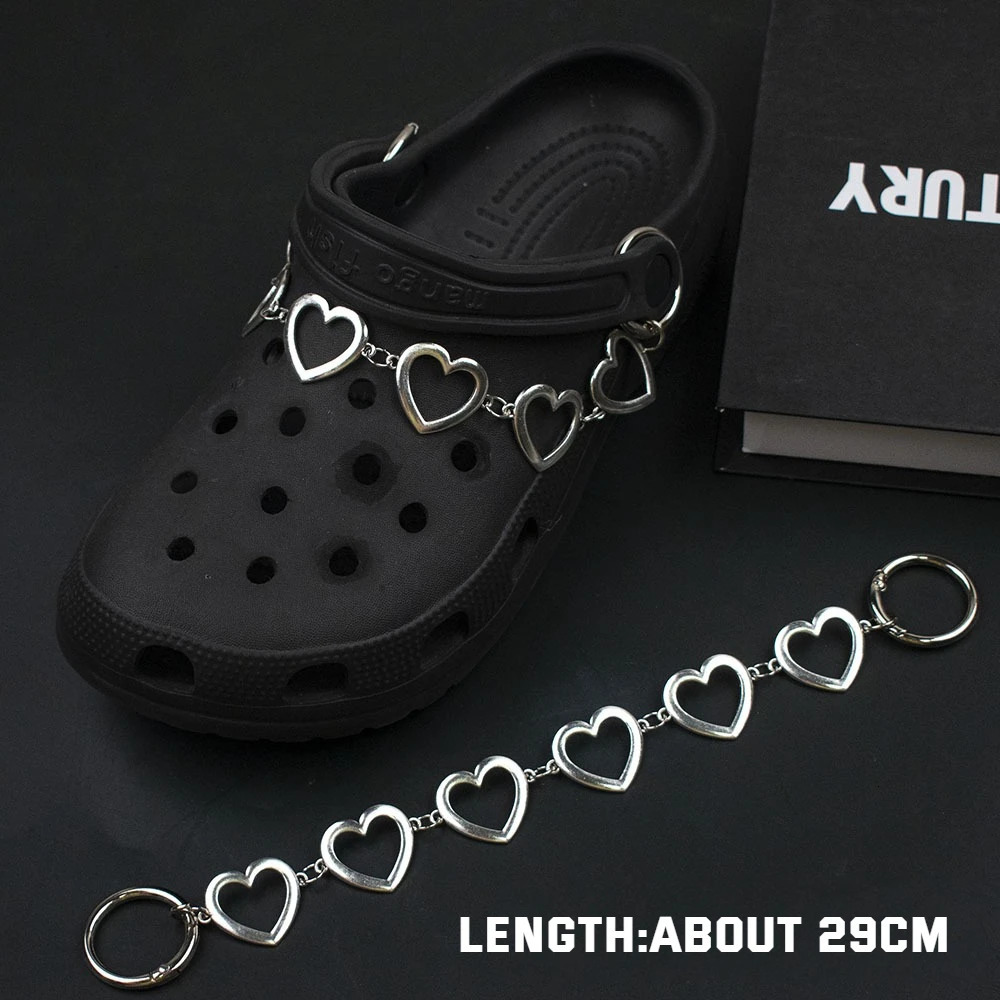 1Pcs Hiphop Metal Sneaker Decoration Punk Fashion Hightop Canvas Shoe Chain Dark Style Pin Men Women Slipper Sandal Accessorie 250219