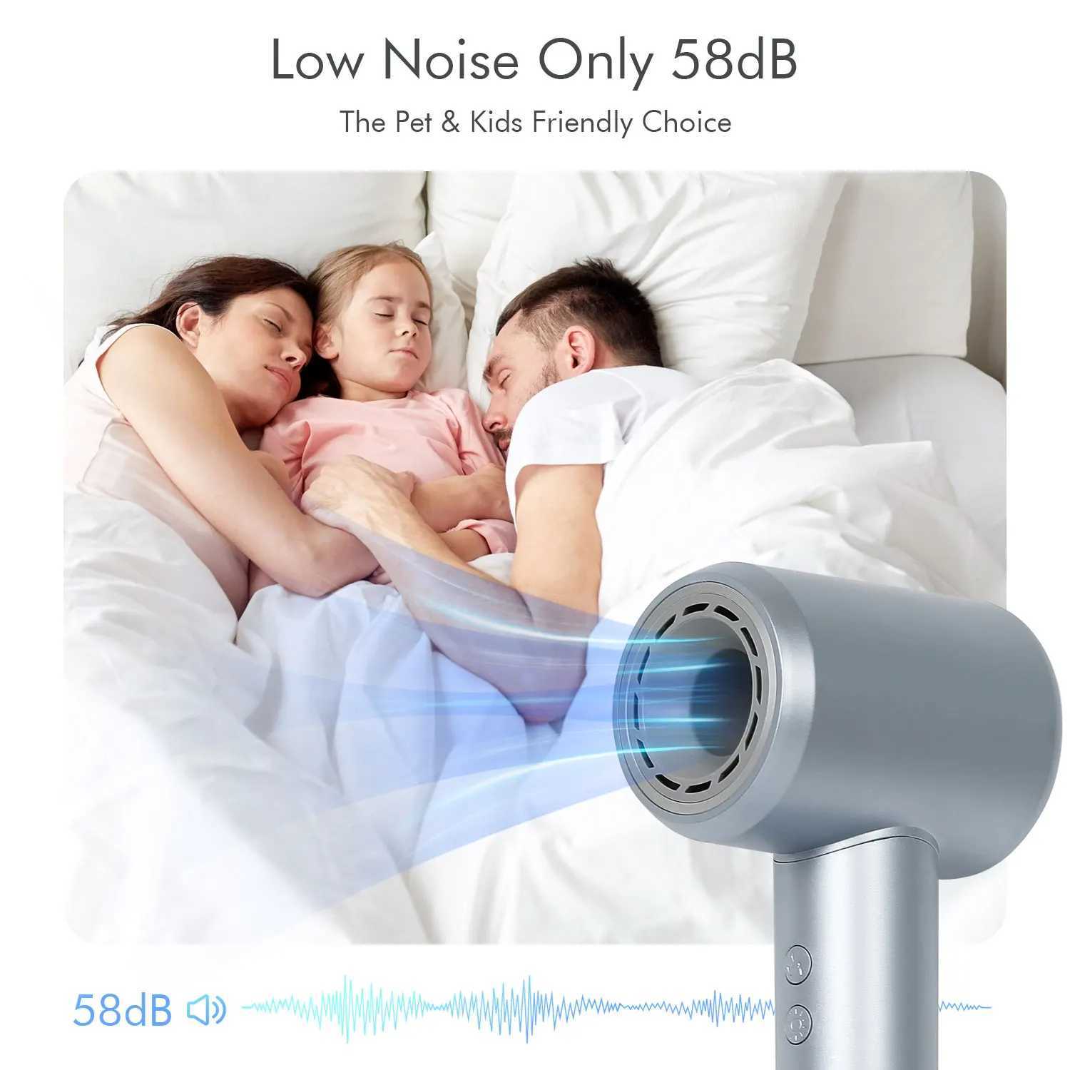 KIPOZI Azure Wave Hair dryer Low Noise Constant Temperature Quick Drying Suitable For Home Travel Hair Dryer Dormitory Blow Three W250220
