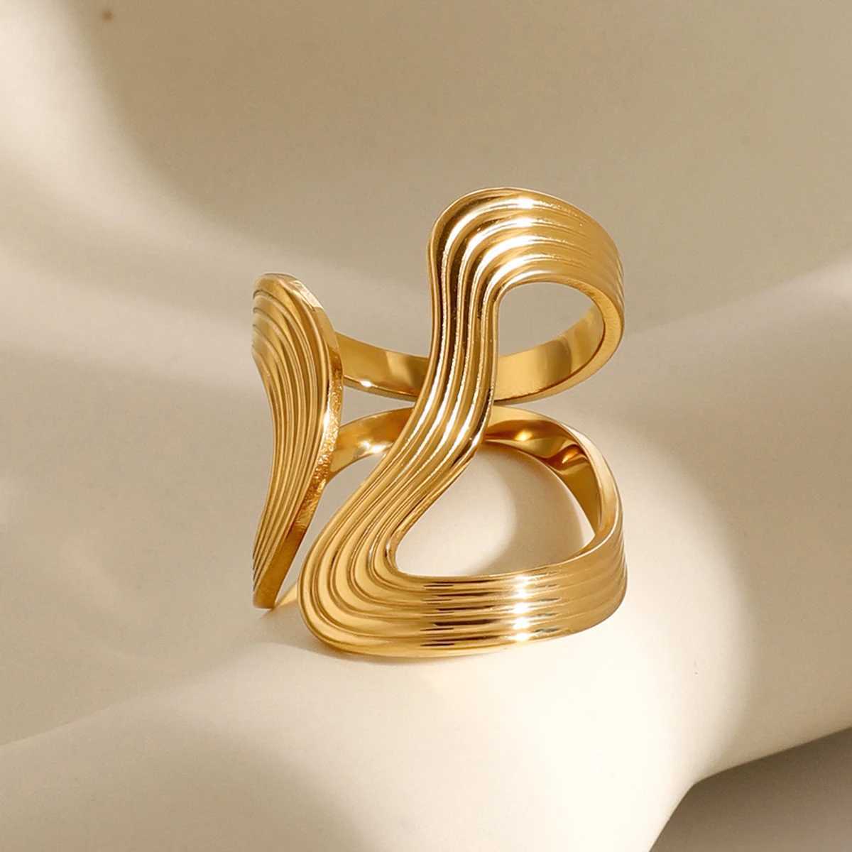 Uworld Rust proof Stainless Steel Celebrity Ring Fashion Creative Minimalist Metal Declaration Waterproof Jewelry X250220