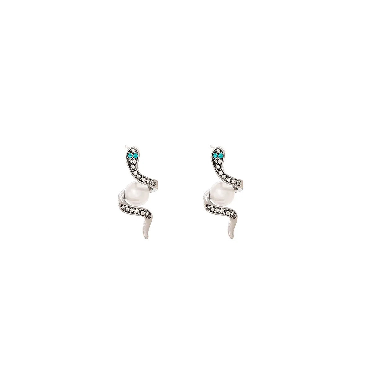 high-end Ins style exquisite small snake pearl pendant earrings ed for women 250220