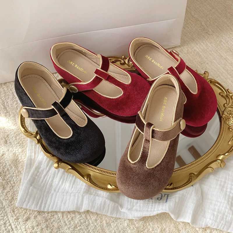 Kids Shoes Baby Girls Shoes Girls Mary Janes Vintage Velvet Casual Flats Children Footwear Toddler Infant First Step 3-12 Years X250220