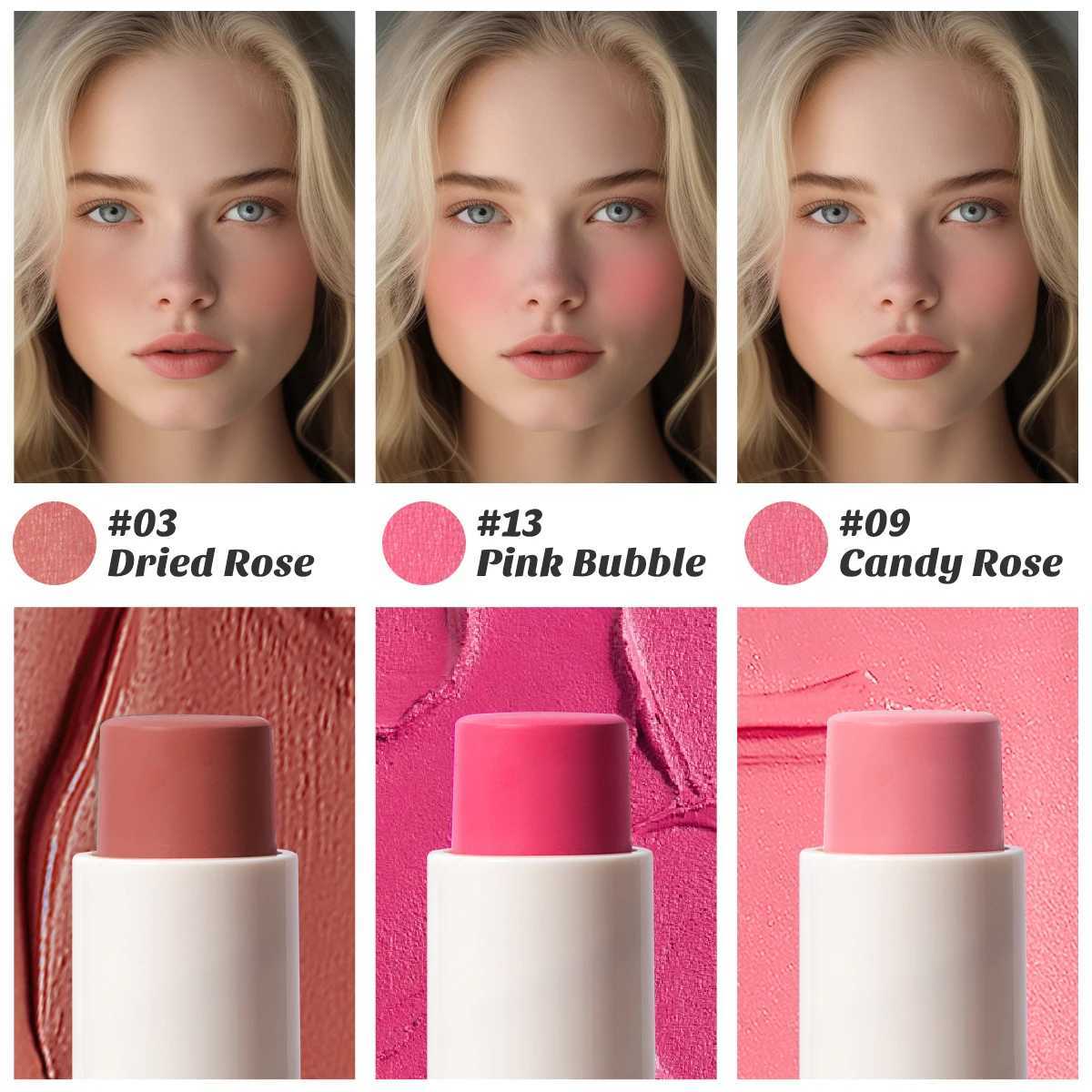 Creamy B Stick 3 In 1 Lovely Natural Pink Rosy Glossy Makeup Ber Long-Lasting High Pigmented Lip EyeW250220