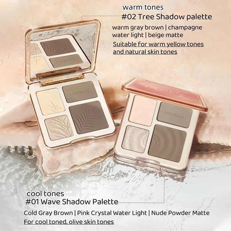 Judydoll Highlighter EyeshadowContour 3d Bronzer Palette Nude Makeup Natural Rendering Long-Lasting Waterproof 4 in 1 Cosmetics 250214