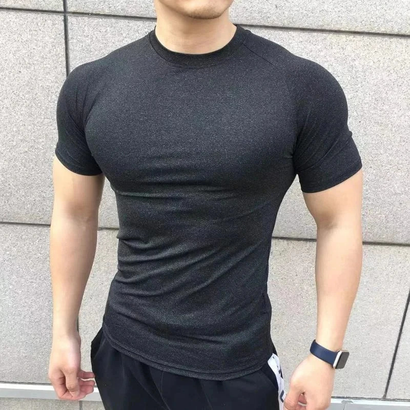 Men Summer Short Sleeve Fitness T Shirt Running Sport Gym Compression Workout Casual High Quality Tops Clothing 250218