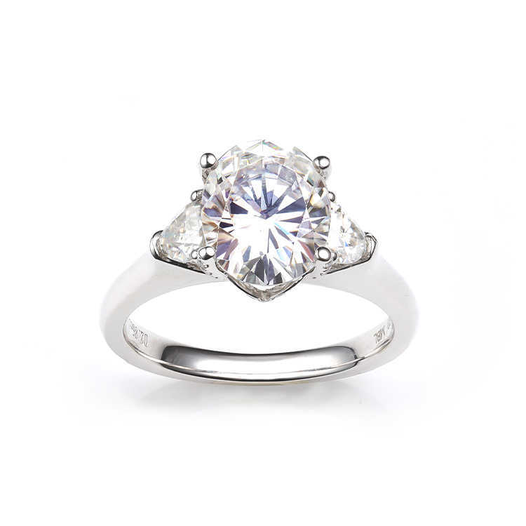 Dropshipping Women Fine Jewelry 14K Gold Engagement Ring Hand Setting 3cts Moissanite Diamond Wedding Ring With GRA