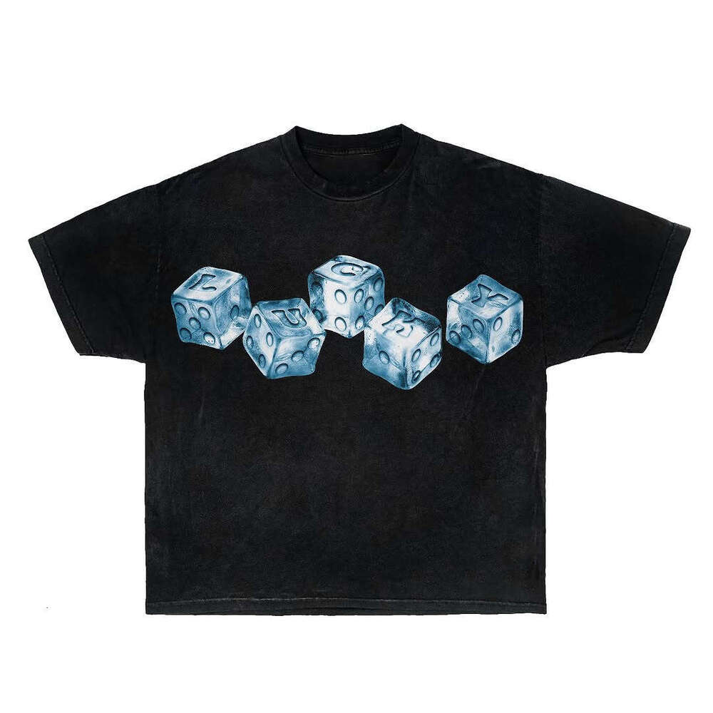 Summer y2k printed short sleeved round neck top personalized dark skull INS loose T-shirt