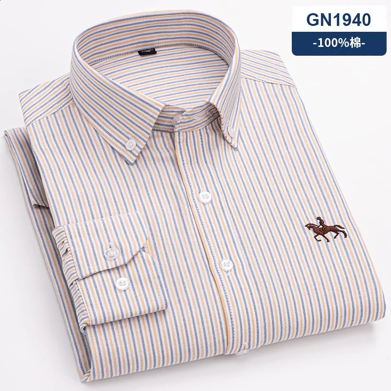 6XL 100 cotton mens long sleeved shirt Oxford non ironed casual plus size highquality breathable 250220