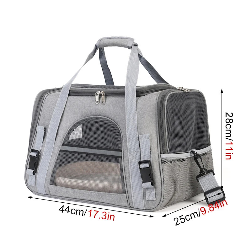 Soft-Sided Pet Travel Mesh Breathable Bags for Cats Dogs Comfort Foldable Handbag Pet Transport Bag 250217