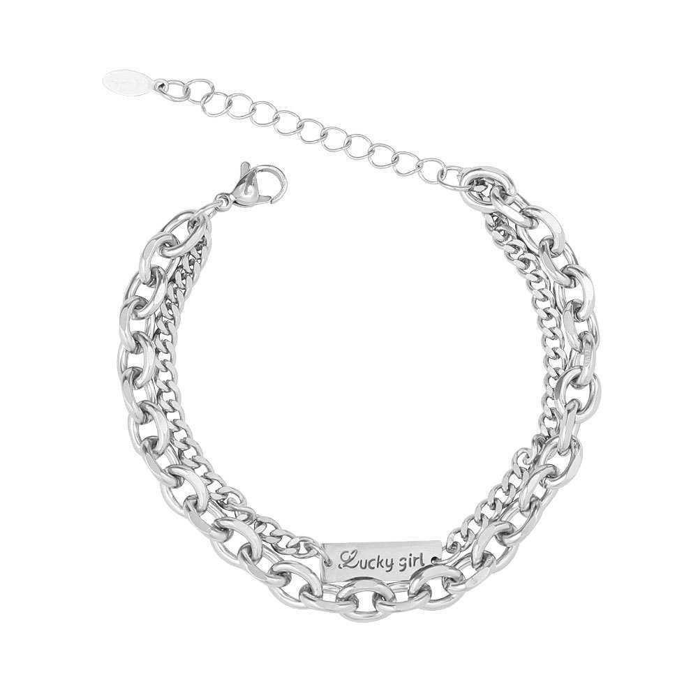 Charm Bracelets Mens bracelet Mens fashion High sense Simple and generous Mens personality Cool hip-hop Cuban mens titanium steel bracelet H25220