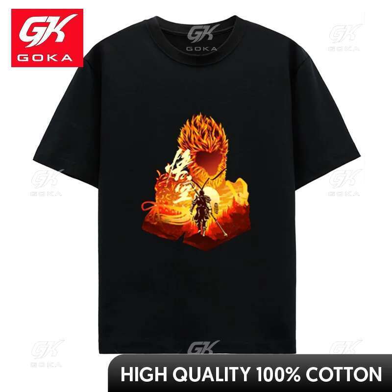 Black Myth Wukong Cotton T-shirt for Men, Retro Graphic T-shirt, Adventure Game, Money King Unisex T-shirt, 150.To The West