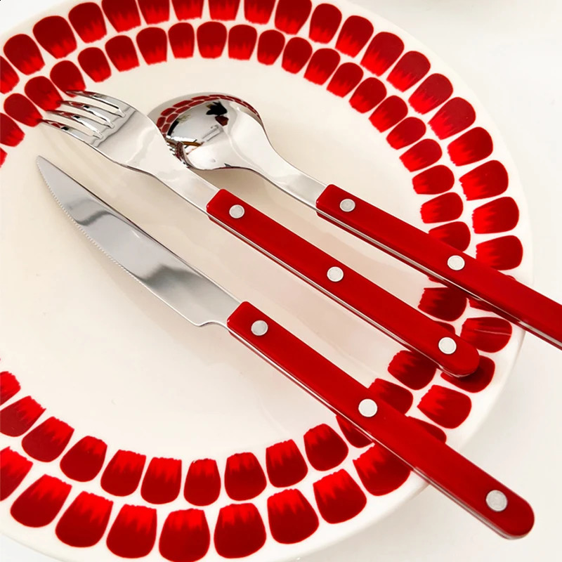 4pcs/Set Tableware 304 Stainless Steel Multiple Colors Table Spoon Knife Fork Tea Spoons Kitchen Food Dinner Modernly Decoration 250214