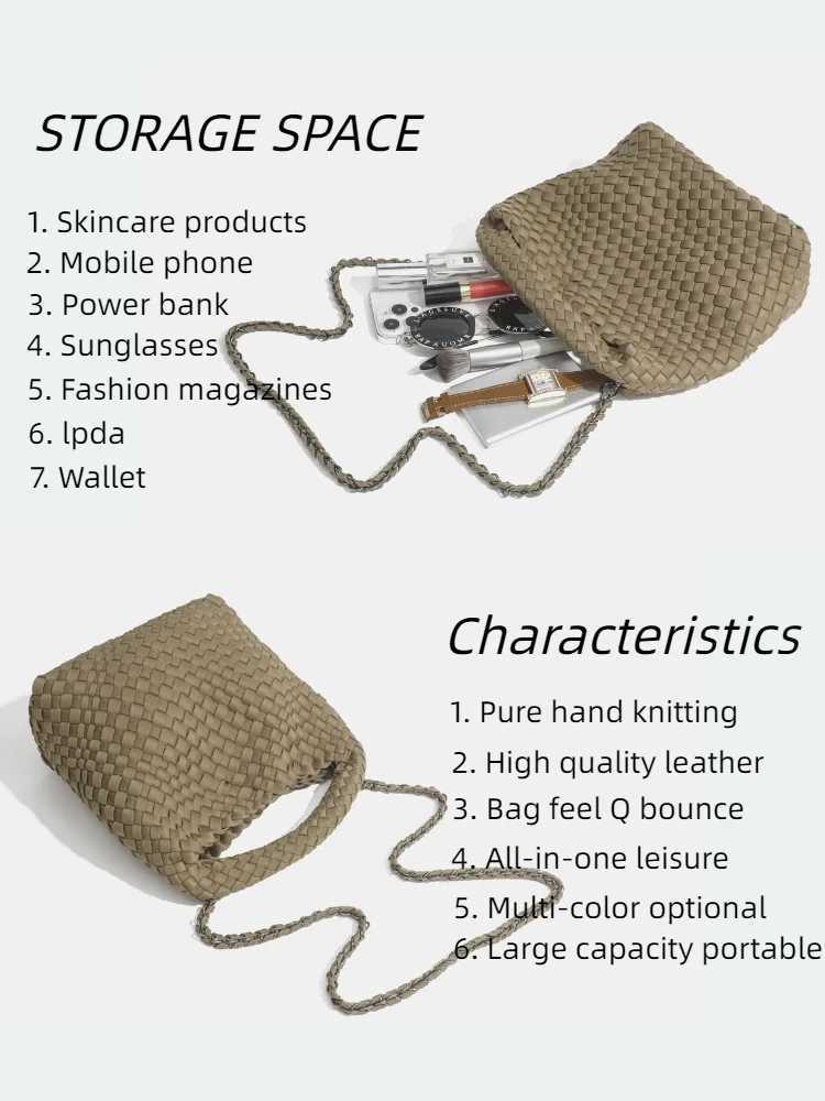 2024 trend womens braided handbags Nylon woven Casual tote bag Shopping travel Beach genuine brand Versatile bag in promot Z250219