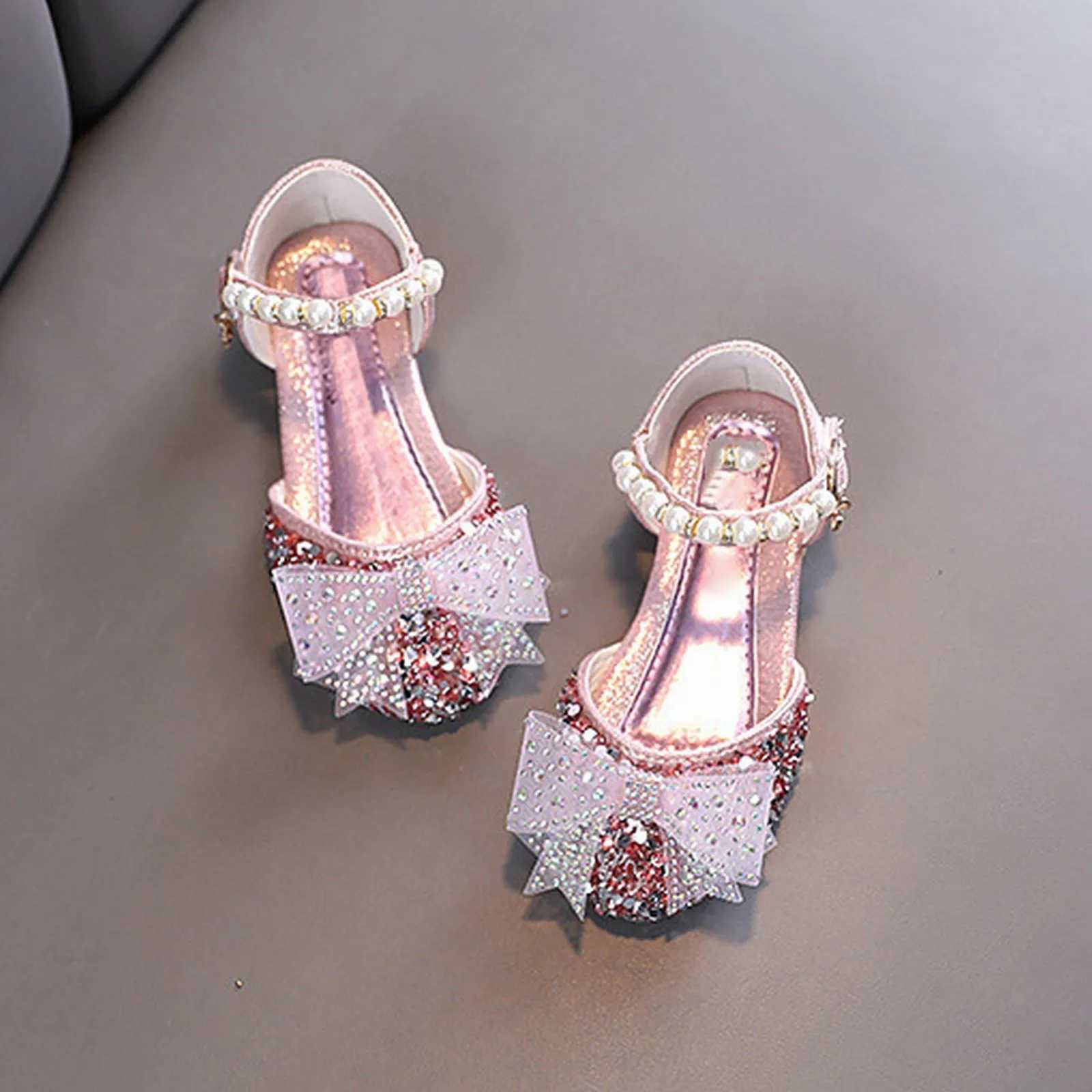 Toddler Girls Dress Shoes For Girls Princess Shoes Low Heels Toddler Soft Sole Kids Fashion Glitter Shoes For Wedding Party X250220