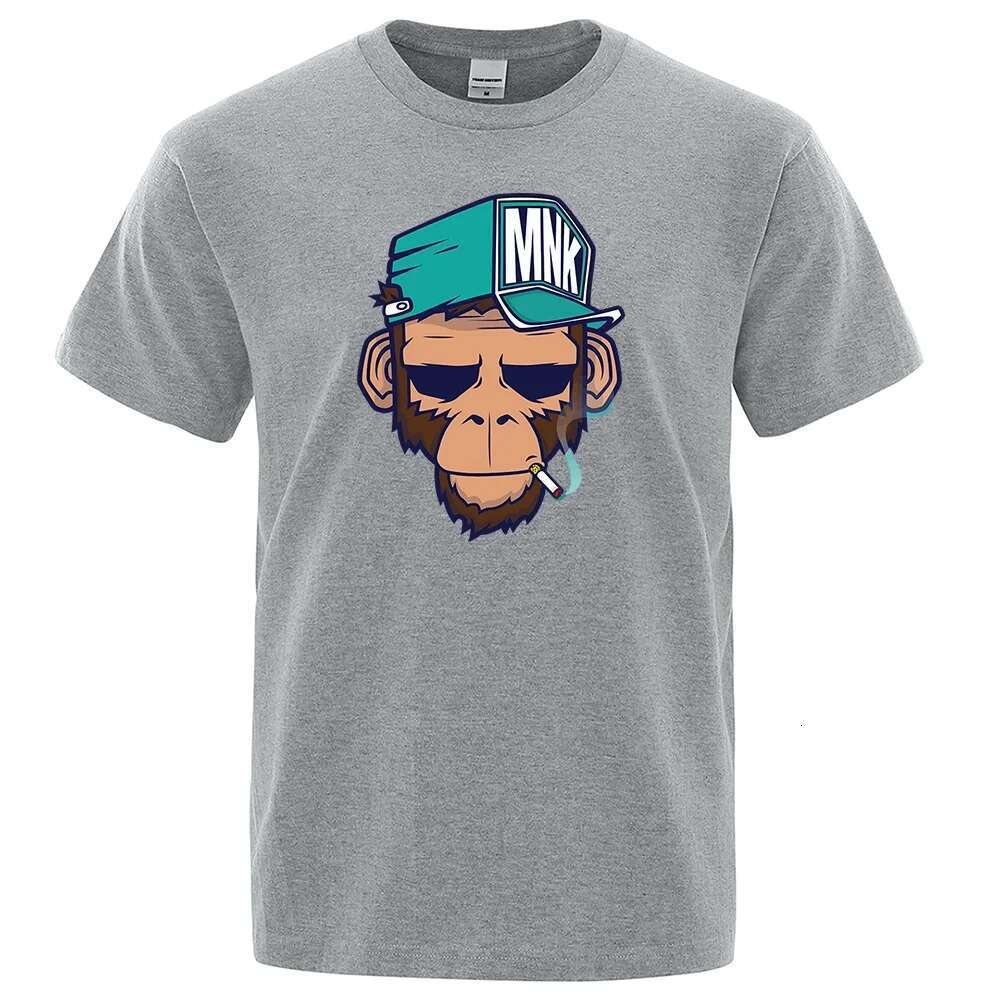 138 Men's Short Sleeve T-shirt, Holgada de Gran T-shirt, TamaBattcon DibuCage, Animados de Mono