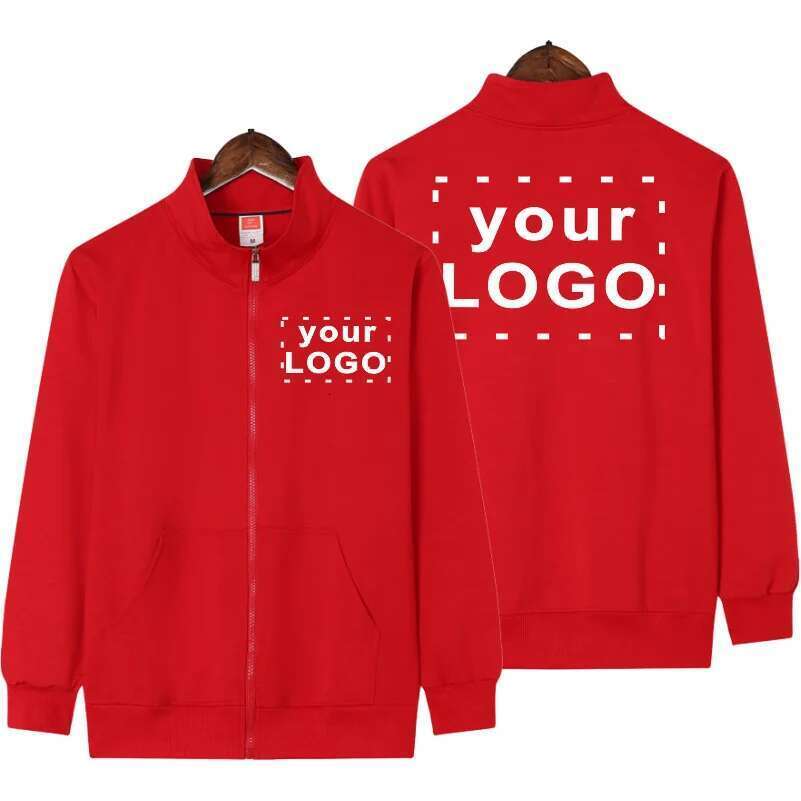 Men's Casual Zippered High Neck Jacket, Custom Print, Embroidery, Company Logo, Outdoor Sports, Custom Workwear, 4XL