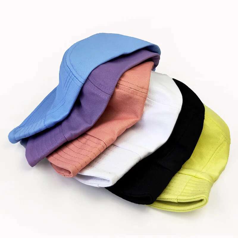 Ddmyshoesvip Children Cotton Bucket Hats Girl Summer Sunscreen Panama Boy Pure Color Sunbonnet Fedoras Outdoor Fisherman Hat Beach Cap