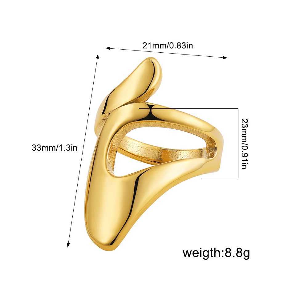 Vintage Stainless Steel Rings for Wen Punk Chunky Irregar Smooth Adjustable Open Ring Jewelry Weddings Gifts X250220