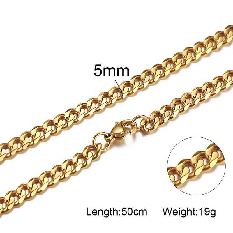 3-11mm Cuban Chain Necklaces for Men WomenPunk Stainl Steel Cu Link Chain CollarJewelry Gift for Dad Husband BFF BirtayXJ250219