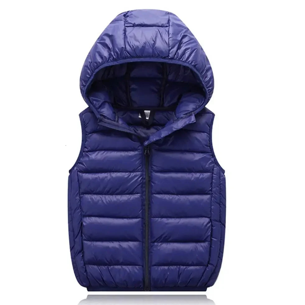 Fall Solid Waistcoat Children Outerwear Winter Coats Kids Clothes Warm Boys and Girls Hooded Vest for Age 212 Years Old 250218