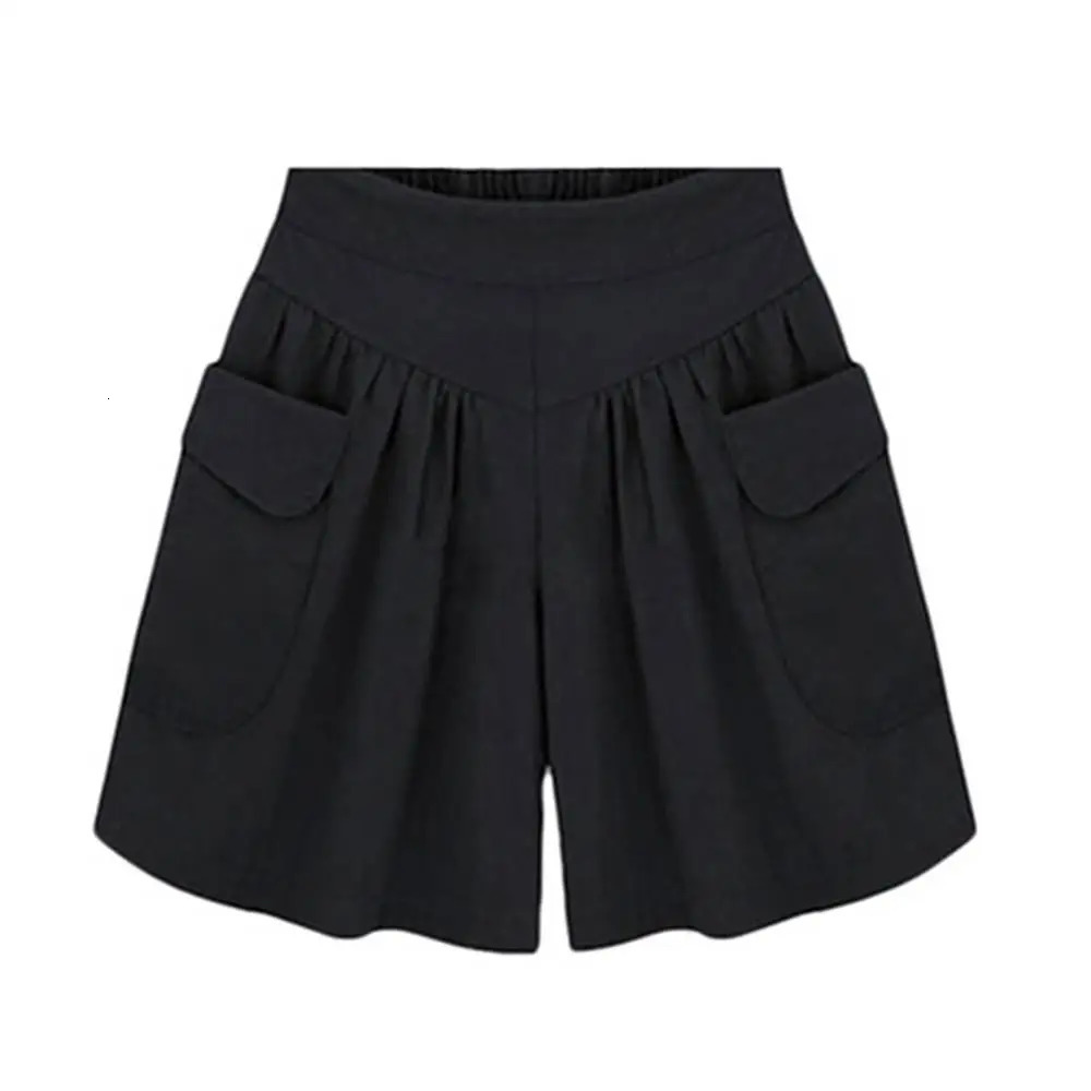 Wide Leg Sports Pants Summer Women Solid Color Elastic Waist Casual Loose Shorts with Pocket Female Shorts Womens 250214