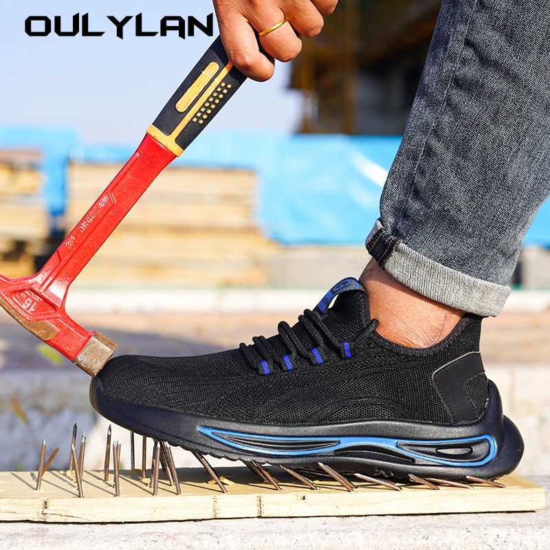 Outdoor Work Sneakers for Men Safety Protective Shoes Working Safe Industrial Puncture-Proof Anti-smash Steel Toe Shoes Z250225
