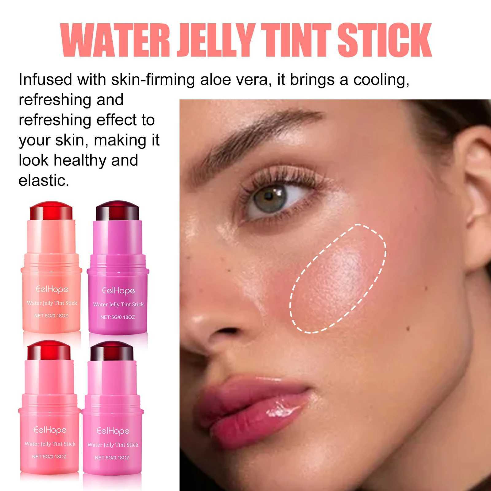 EELHOE 3-in-1 Cheek and Lip Moisturizing B-shaped Eye Cream Cheek and Lip Gloss Cream Fruit Jelly Matte Contour MakeupW250220