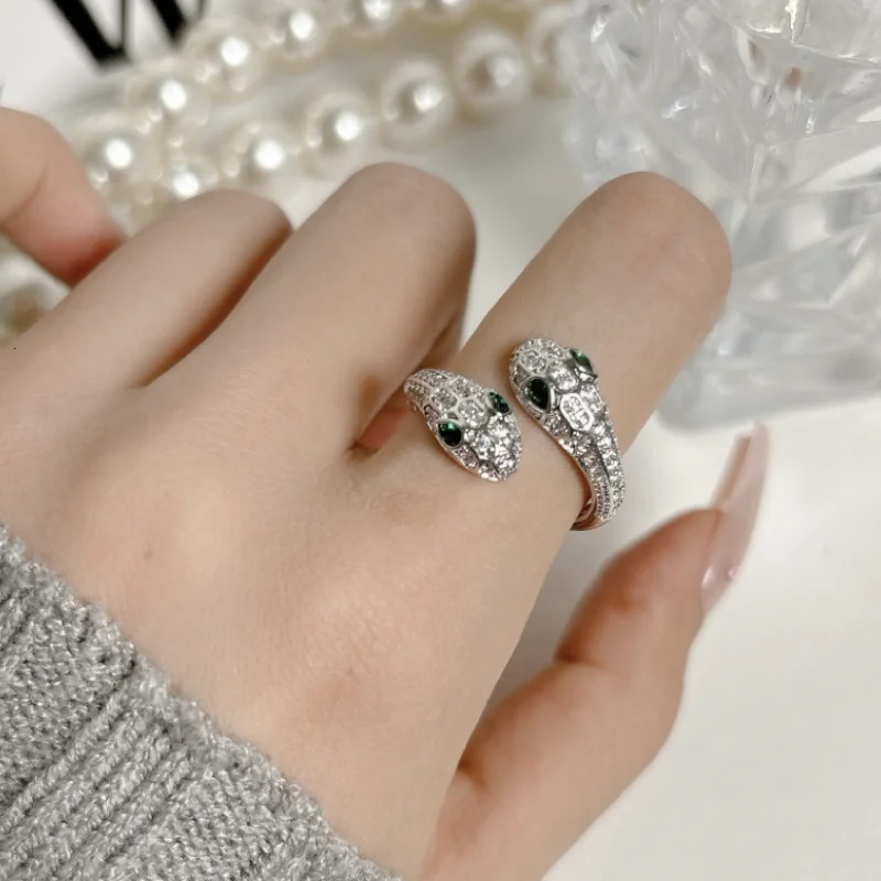S925 Sterling Silver Adjustable Snake Rings For Women Jewelry Gift 250220
