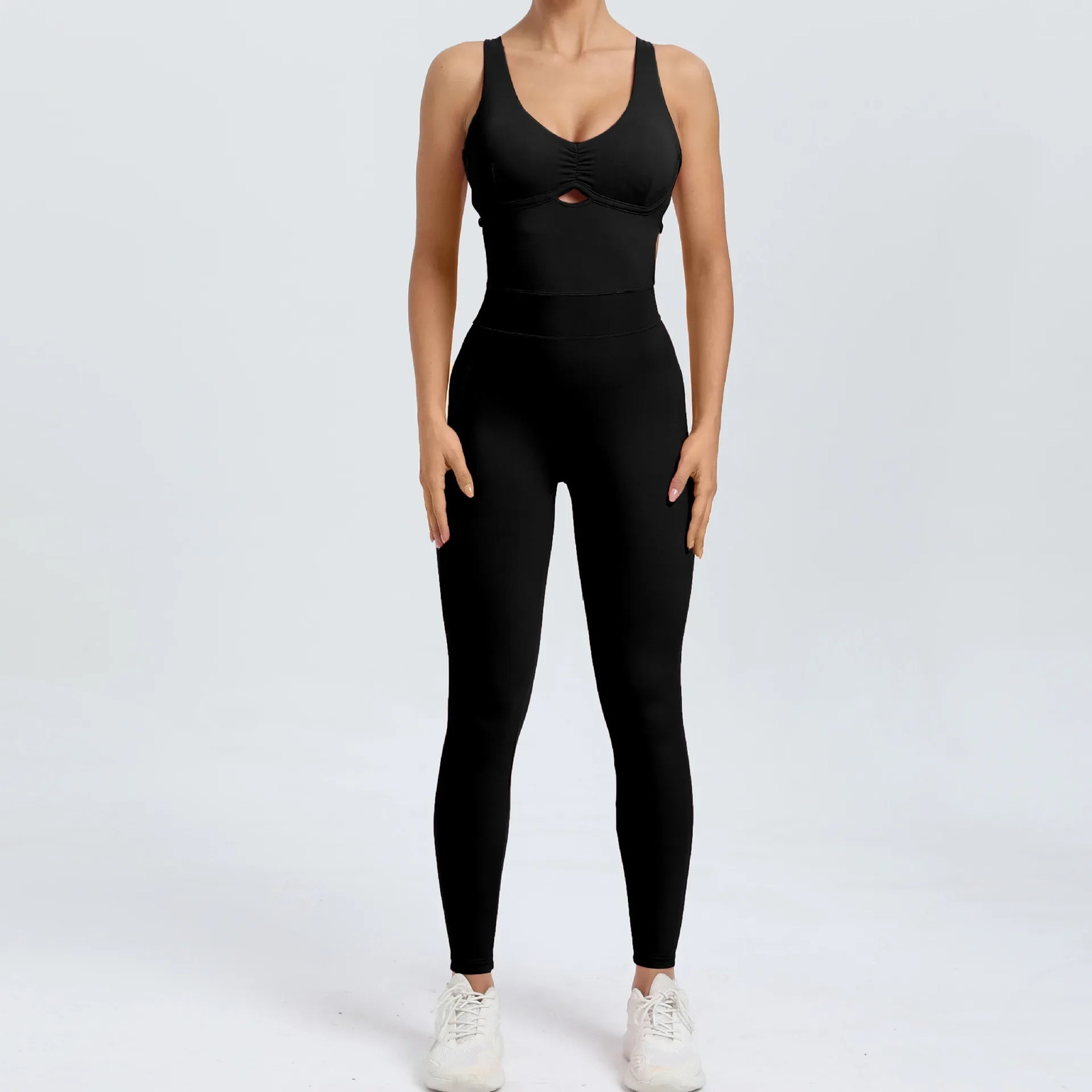 Long Jumpsuits One Pieces Bodysuit Sexy Female Clothing Sport Fitness Overalls Sweatsuit Youthful Woman Clothes Black Body 250220