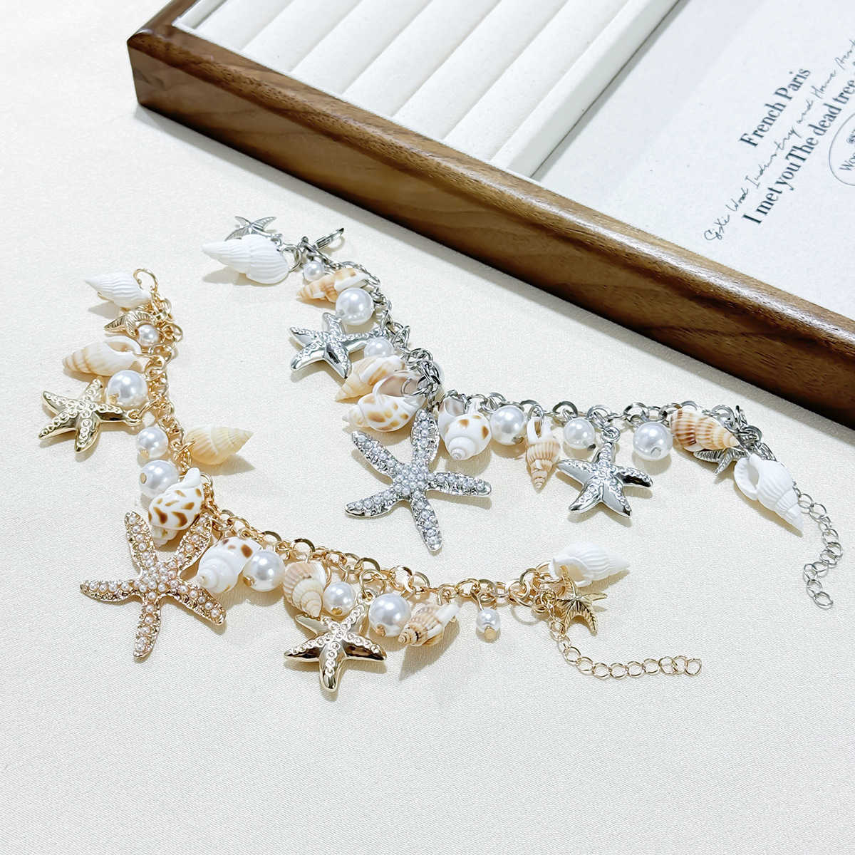 Charm Bracelets Japanese and Korean Fashion Versatile Tide Ocean Bohemian Style Bracelet Starfish Shell Bracelet H25220