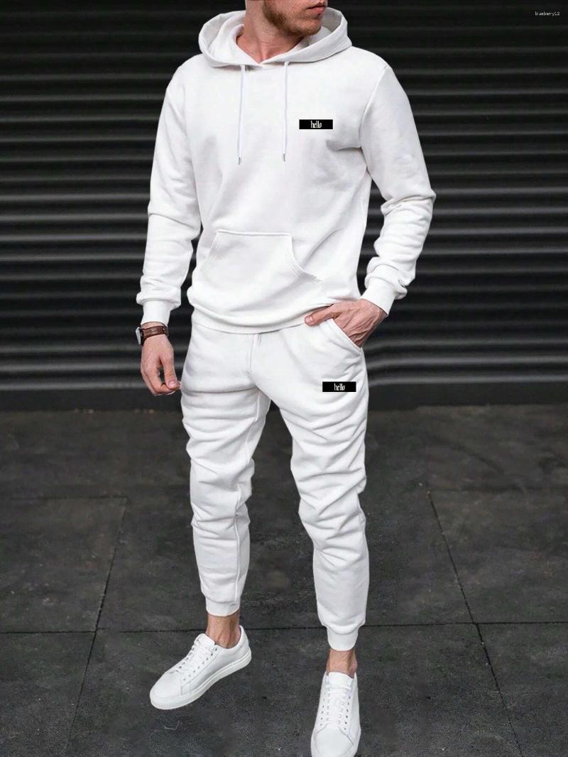 Men's Tracksuits Autumn Winter Two Piece Set For Men Drawstring Women's Tracksuit Hooded Suit Casual Pullover Fashion Daily