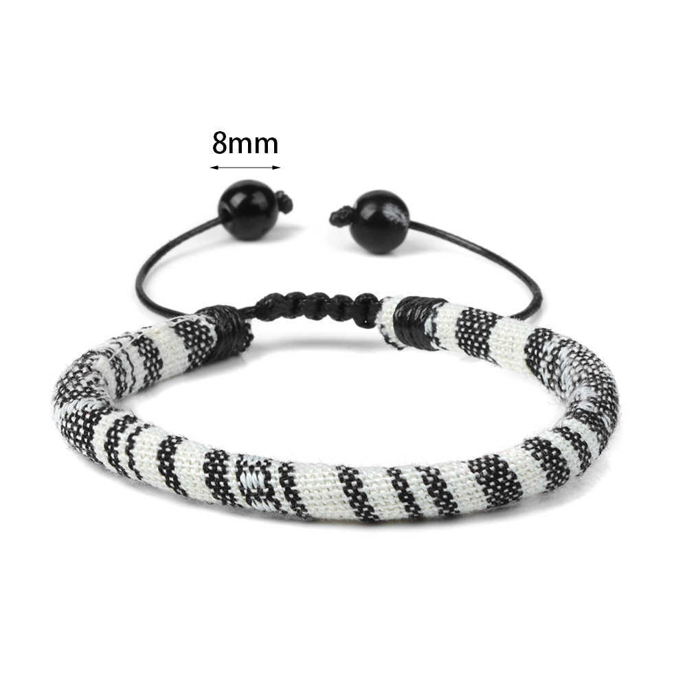 Charm Bracelets Bohemian style fabric woven bracelet Womens beach style colorful fabric rope adjustable bracelet H25220