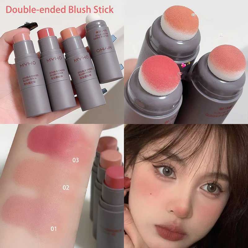 Double-ended B Stick Matte Lipstick Waterproof Brighten Face Contour Shadow Ber Rouge Tint Cheek Korean Makeup CosmeticsW250220