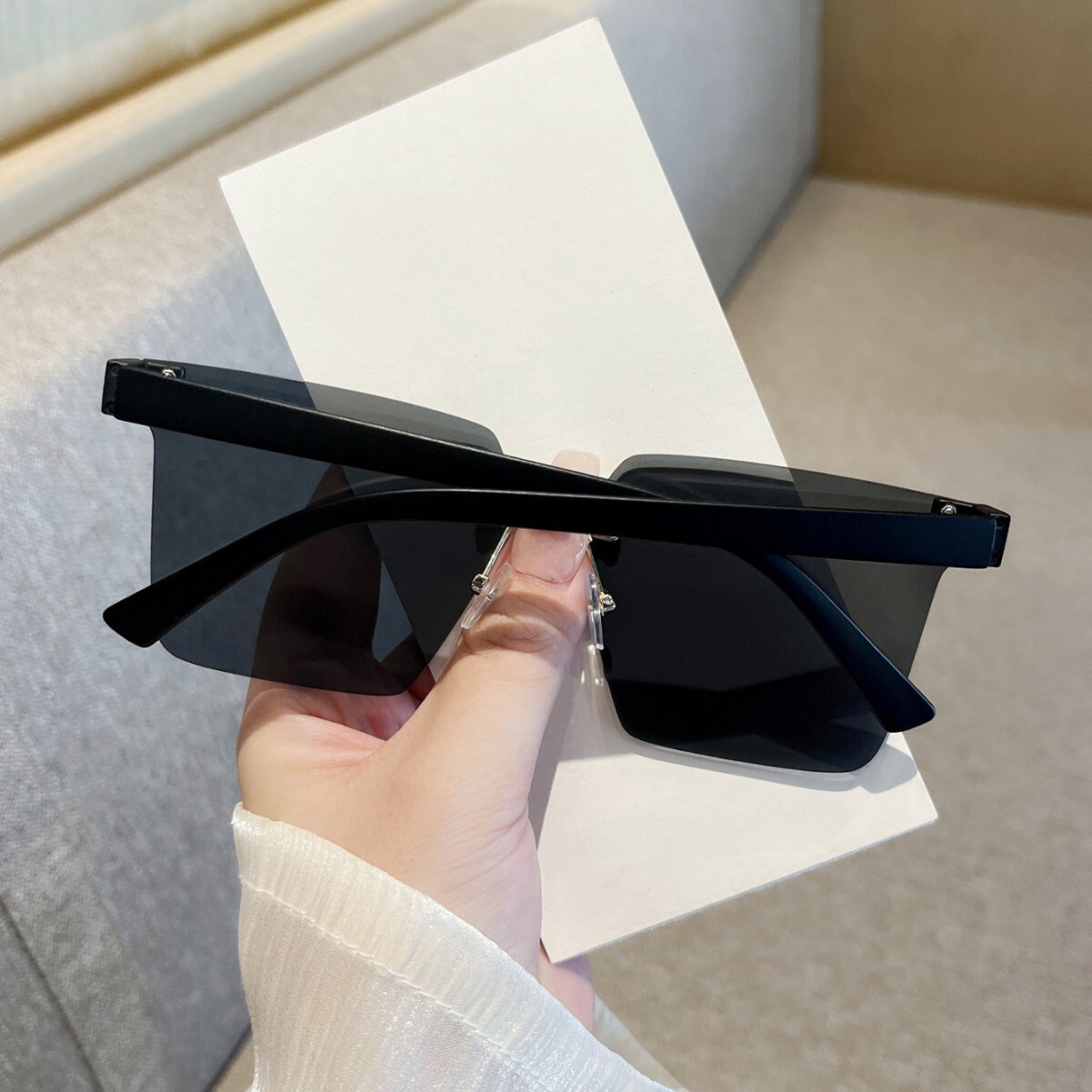 2025 Spring And Summer Frameless Square One Sunglasses for Men And Women Deigner Fashion Korean Version Of The Trend Glasses