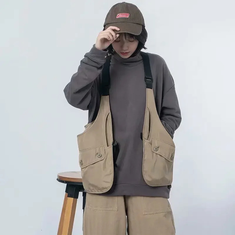 Summer Tactical Vest Large Pocket Men Womens Japanese Style Workwear Outdoor Clothing Windproof Comfortable 250219