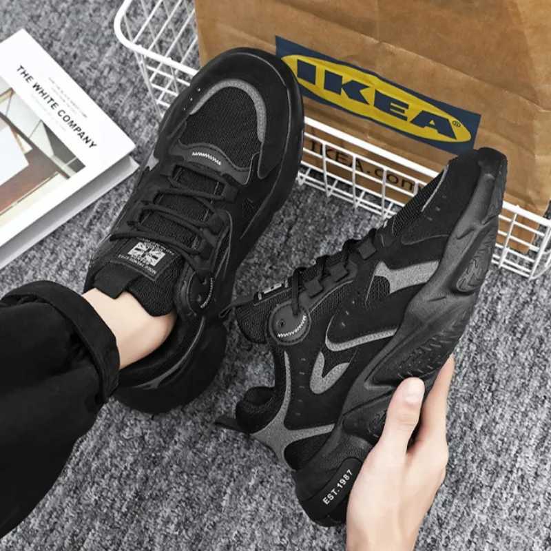 Spring Fashion Men Air-cushion Running Shoes 2024 New Breathable Elastici Sneakers Old Dad Shoe Outdoor No-slip Training Shoes Z250319
