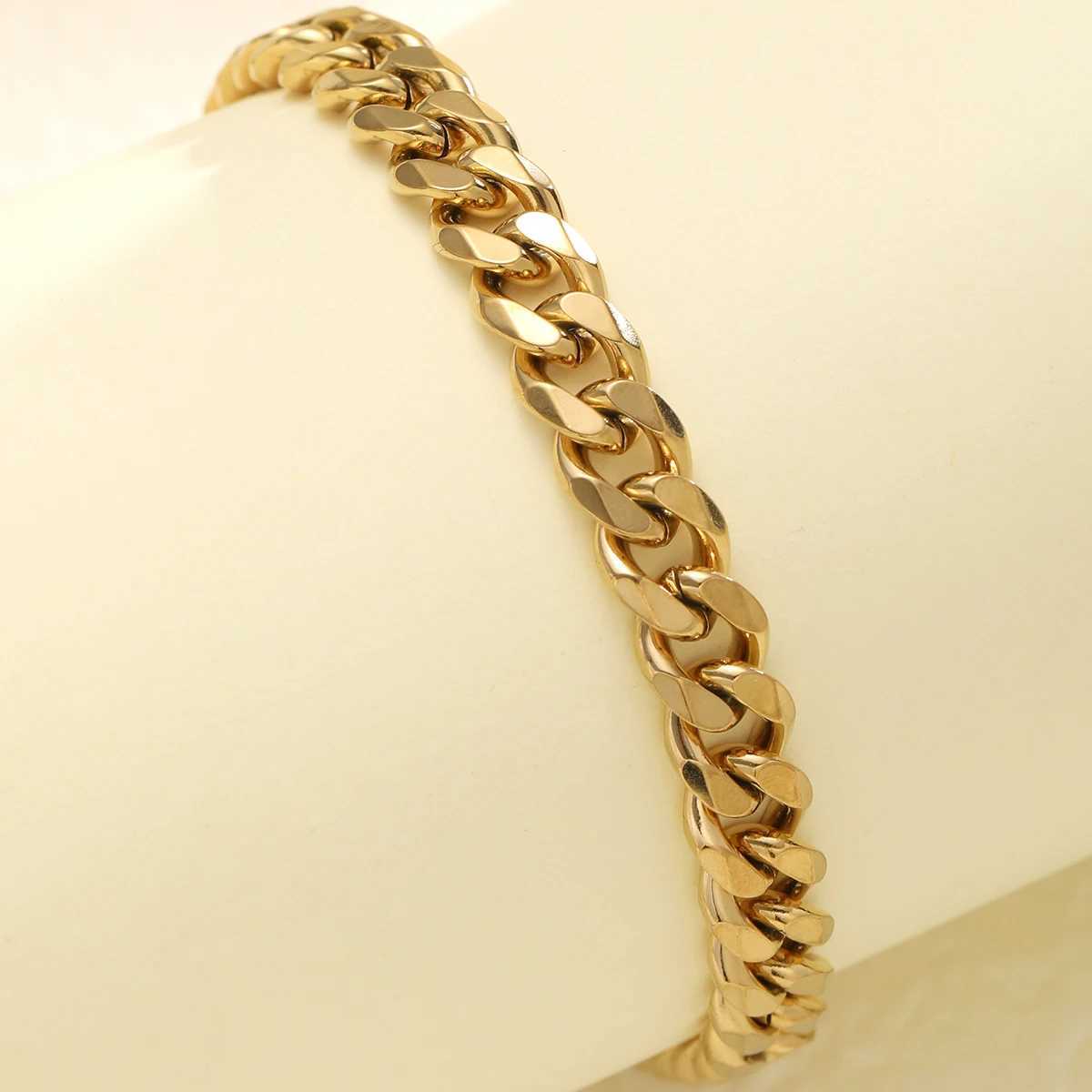 Fashion Stainl Steel Men Cu Cuban Chain Bracelet Women Bracelet On Hand For Couple Unisex Wrist Hand Jewelry Gift Party NewXJ250219