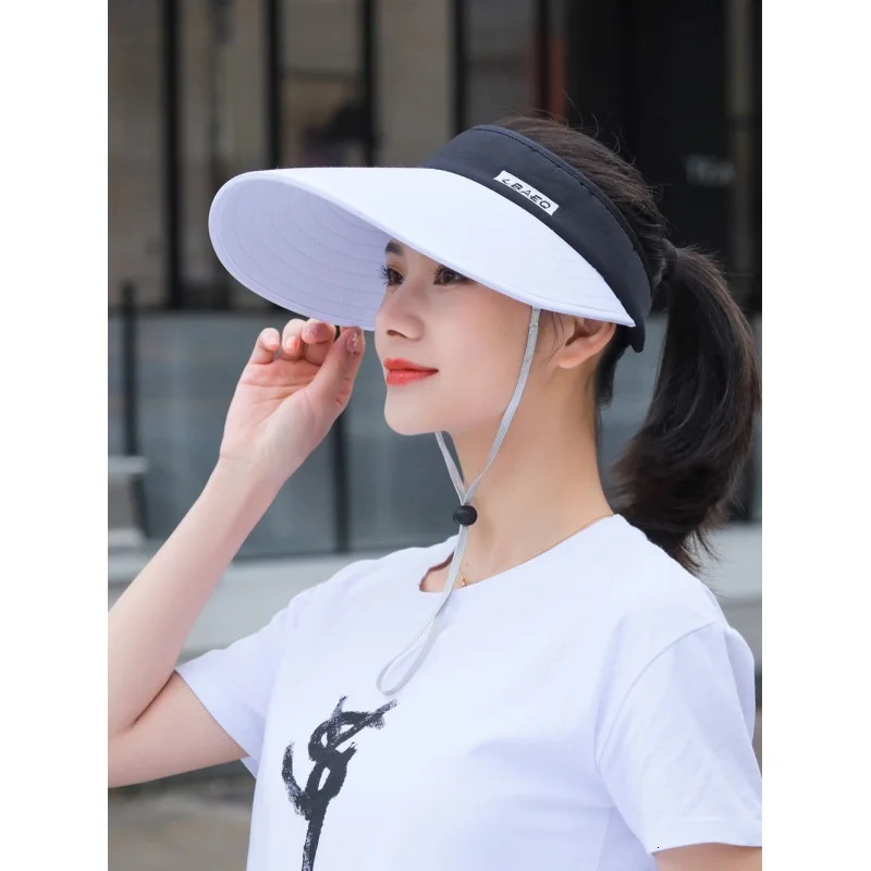 Sunshade hat female summer sunscreen foldable outdoor cycling hat leisure big eaves empty top sun hat children 250219