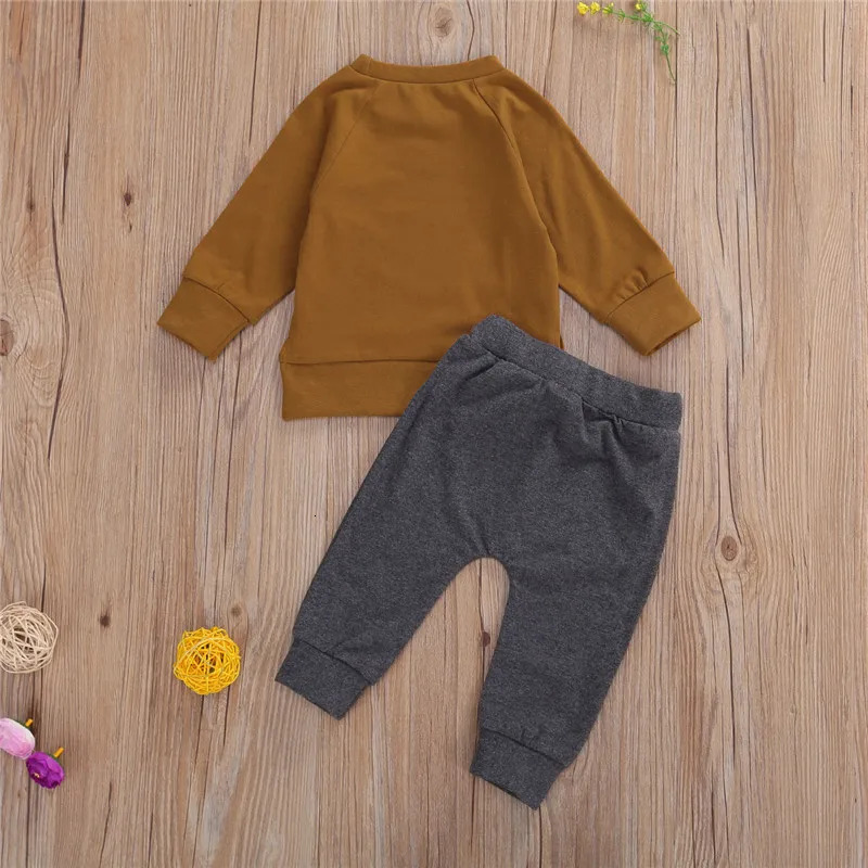 0-24Months Baby Boys Spring Autumn Clothes Sets Pullover Sweatshirt Tops Solid Black Striped Pants Trousers Baby Boys Outfits 250219