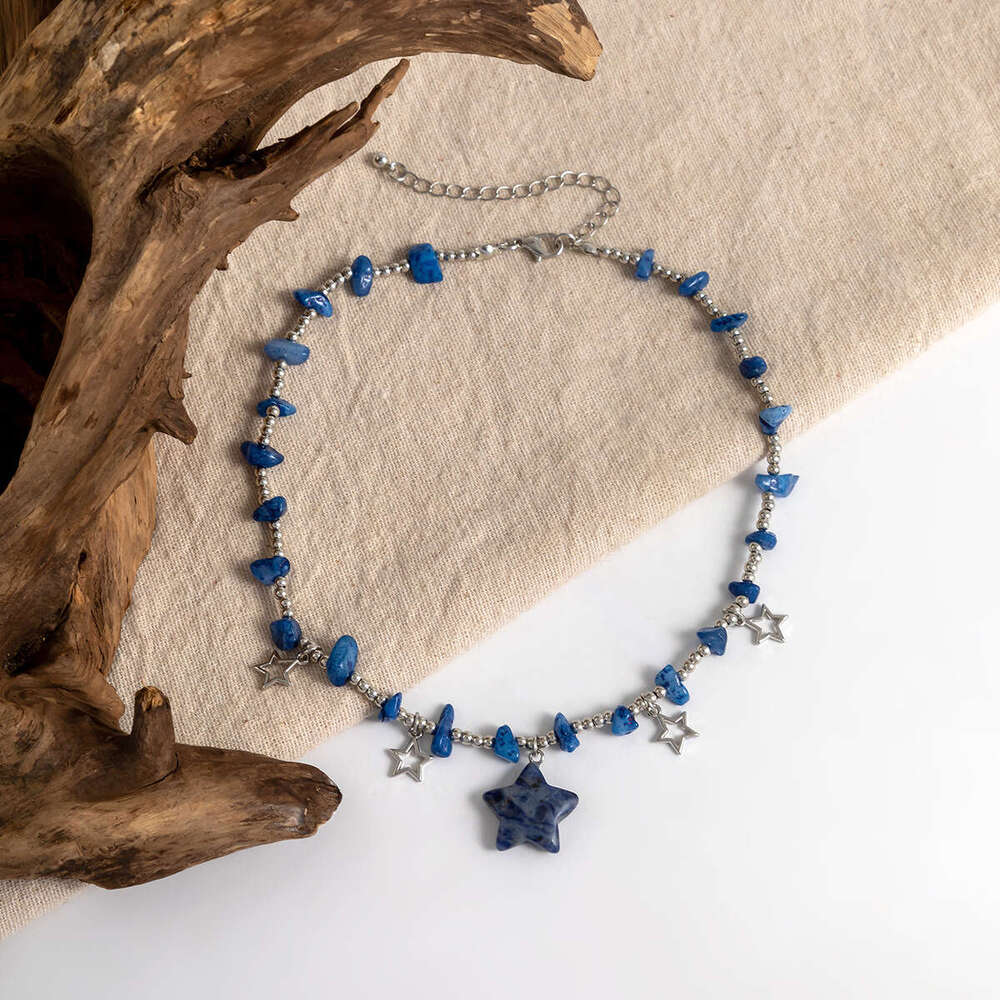 Jewelry Colorful Irregular Stone Beaded Collar Chain Countryside Versatile Short Star Necklace
