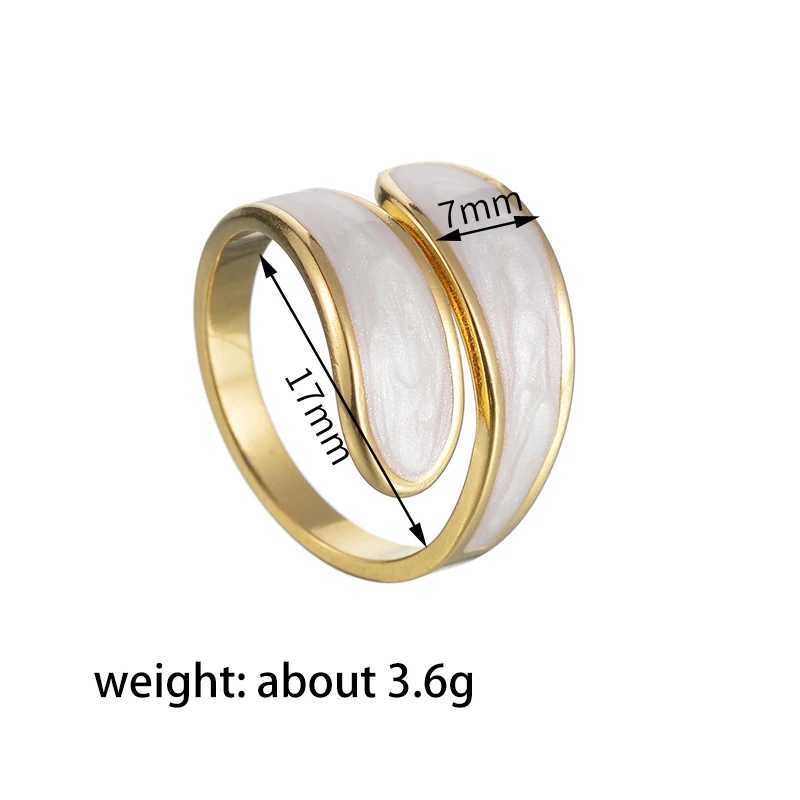 Letdiffery Retro Gold Color Double Oil Drip Open Rings Stainless Steel For Wen Luxury Irregar Adjustable Ring Trendy Jewelry X250220