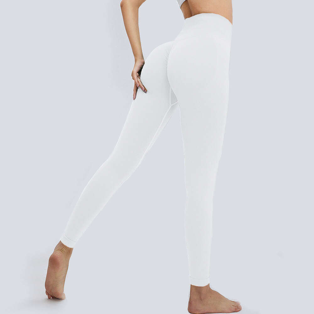 European American seamless T-e peach yoga women's pleated high waisted, waist cinching, hip lifting fiess pants, 2025 new style, chic and elegant
