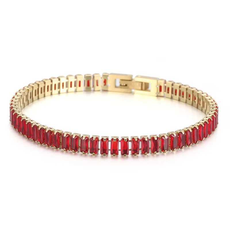 Charm Bracelets Internet celebrity crystal color diamond zircon bracelet single row full diamond fashionable tennis chain colorful bracelet H25220