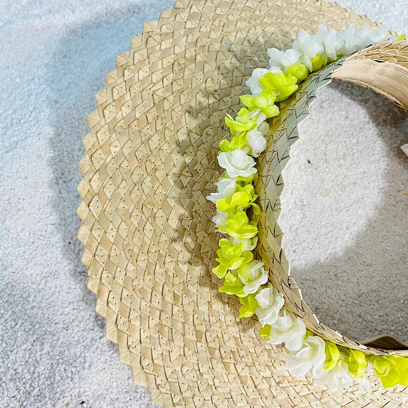 Fashion Straw Hat Sun Hat Summer Beach Crownless Straw Sun Hat for Women Papale Lauhala Straw Hats Hawaii Visors 250219