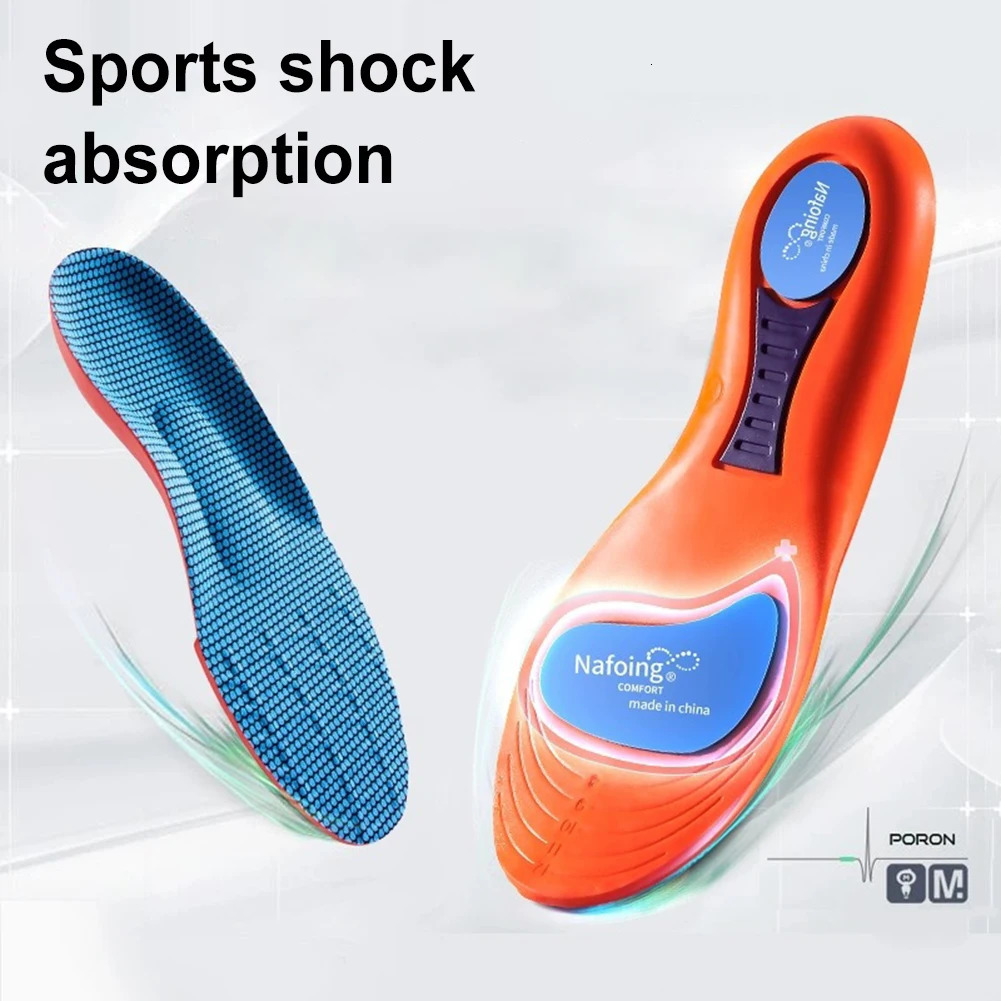 1 Pair Norelie Insoles Shock Absorption Plantar Fasciitis Ortic Insole Anti Odor Boot Work Shoe for Runners Athletes 250219